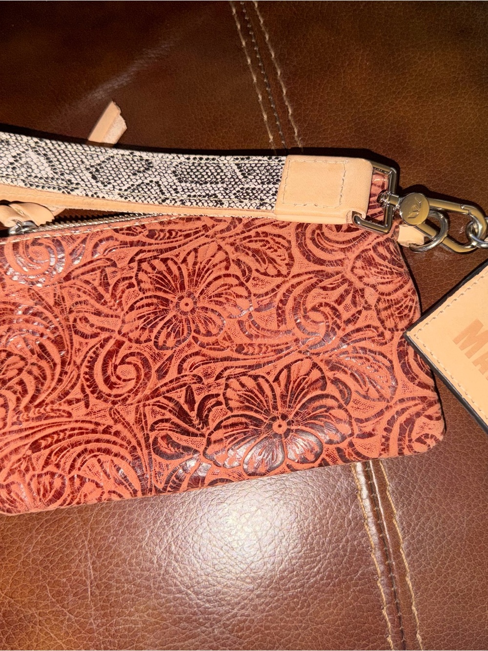 Consuela Sally Combi Tooled Leather Clutch - Picture 6 of 7